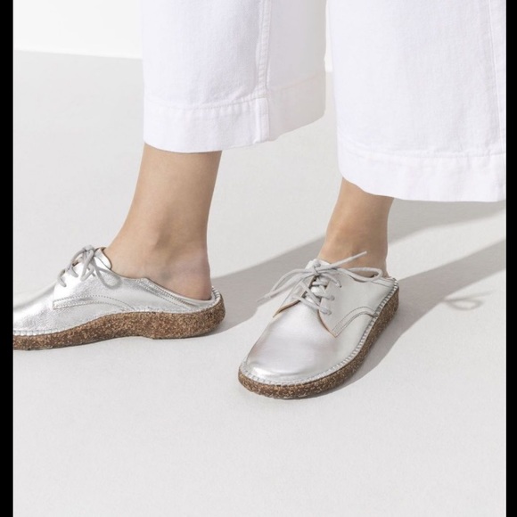 Birkenstock Gary Shoes Mules Clogs size 40 Birkenstocks grey silver 9 9.5 - Picture 7 of 10